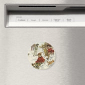 Vintage Kerstmis, Victoriaans kinderslaaphond Magneet (Insitu (Vaatwasser))