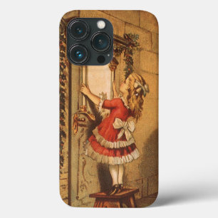 Vintage Kerstmis Victoriaans meisje Hangen een Gar Case-Mate iPhone Case