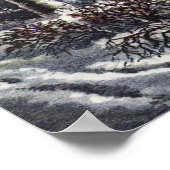 Vintage Kerstmis, vroege winterskaters op een hond Poster (Hoek)