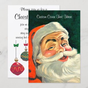 Vintage Kerstmis, vrolijke retro 50's Kerstman Kaart
