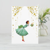 Vintage Kerstmis Vrouw die een kaars uitblaast Feestdagenkaart (Staand voorkant)