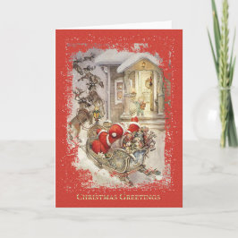 Vintage Kerstmis - Wenskaart Kaart