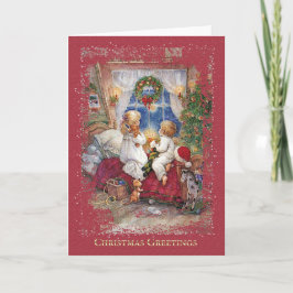 Vintage Kerstmis - Wenskaart Kaart
