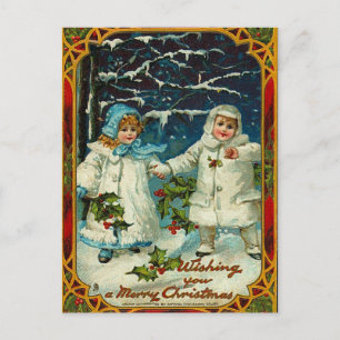 Vintage Kerstmis wenst Briefkaart