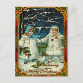 Vintage Kerstmis wenst Briefkaart (Voorkant)