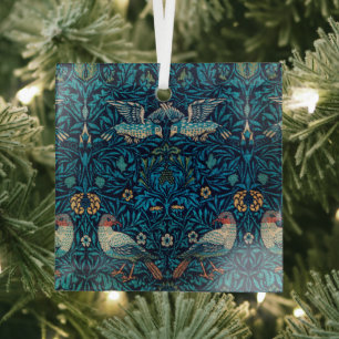 Vintage Kerstmis, William Morris Glas Ornament