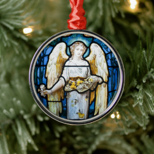 Vintage Kerstmis, William Morris "Peace Angel" Metalen Ornament