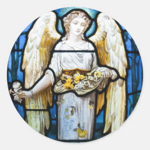 Vintage Kerstmis, William Morris "Peace Angel" Ronde Sticker