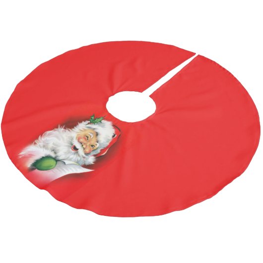 Vintage Kerstmis Winking Santa Kerstboom Rok (Gekanteld)