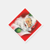 Vintage Kerstmis Winking Santa Servet (Hoek)