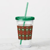 Vintage Kerstmis/winter gevlekt Acryl Drinkbeker (Achterkant)