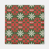 Vintage Kerstmis/winter gevlekt Magneet (Voorkant)