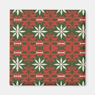 Vintage Kerstmis/winter gevlekt Magneet