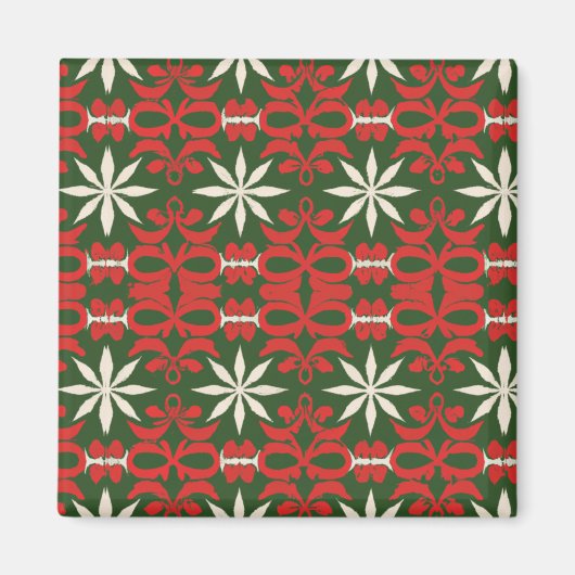 Vintage Kerstmis/winter gevlekt Magneet (Voorkant)