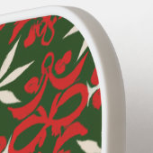 Vintage Kerstmis/winter gevlekt Pickleball Paddle (Links Detail)