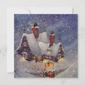 Vintage Kerstmis Winter Sneeuw Party uitnodiging (Voorkant)