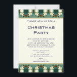 Vintage Kerstmis, Winter, sneeuw, Snowman Pattern Kaart<br><div class="desc">Eenvoudig aan te passen op de uitnodiging van het kerstfeest. Voeg gewoon je info toe! Ideaal voor je feestvieren! Als u de achtergrondkleur of de doopvont wilt veranderen klik enkel "pas het aan." illustratie kerstontwerp met een sneeuwpop met een bovenste hoed, een kraanband en twee ogen gemaakt van steenkool die...</div>