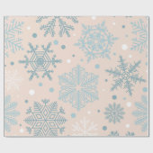 Vintage Kerstmis Winter Sneeuwvlok Cadeaupapier (Vlak)