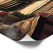 Vintage Kerstmis Woonkamer met Kerstboom Perfect Poster (Hoek)