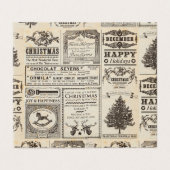 Vintage Kerstmis Woorden Kaart (Buitenkant ongevouwen)