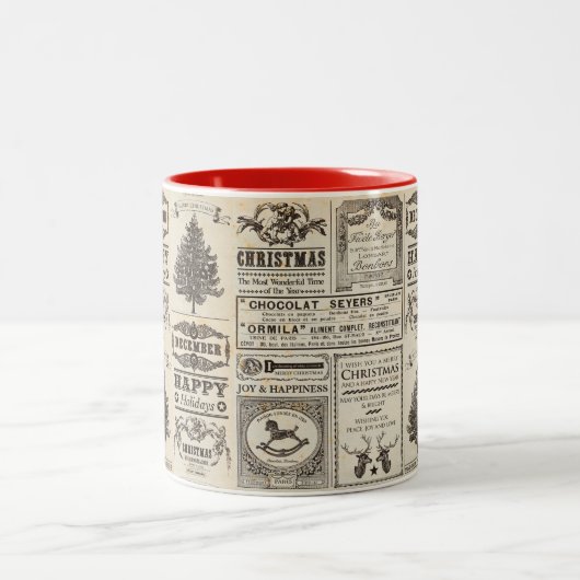 Vintage Kerstmis Woorden Mok (Center)