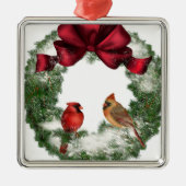 Vintage Kerstmis Wreath Metalen Ornament (Voorkant)