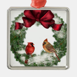 Vintage Kerstmis Wreath Metalen Ornament