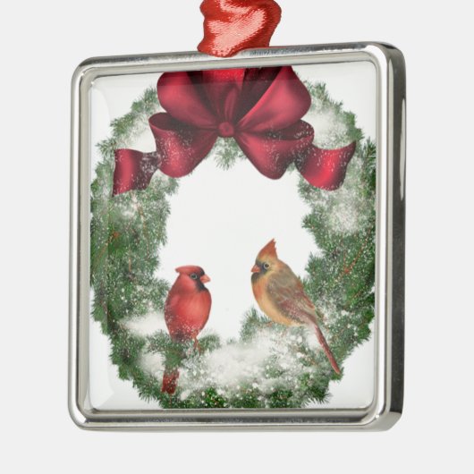 Vintage Kerstmis Wreath Metalen Ornament (Links)