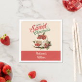 Vintage Kerstmis Zoete Cake Aangepaste Naam Servet (Insitu)