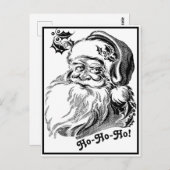 Vintage Kerstmis Zwarte witte kerstkerstkerstkerst Briefkaart (Voorkant / Achterkant)