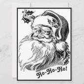 Vintage Kerstmis Zwarte witte kerstkerstkerstkerst Kaart (Voorkant)