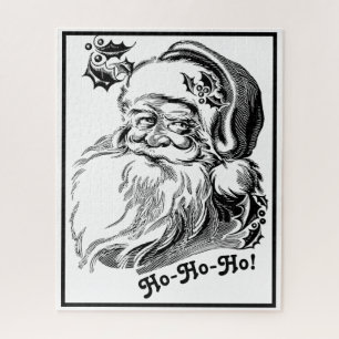 Vintage Kerstmis Zwarte witte kerstkerstkerstkerst Legpuzzel