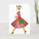 vintage Kerstmisdame Feestdagen Kaart<br><div class="desc">" vintage Kerstmisdame ",  "vintage Kerstmis",  "vintage Kerstmis",  "retro Kerstmis",  "jaren '50Kerstmis",  "Kerstmis rockabilly van Kerstmis" "jaren '50Kerstmis",  "lelijke Kerstmis" "pinup",  "Kerstmisspeld omhoog", </div>