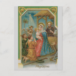 Vintage Kerstmiskerststal van Christ Briefkaart
