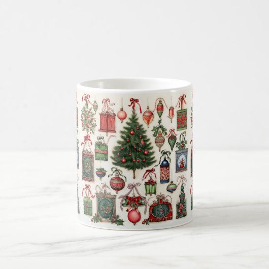 Vintage Kerstmispatroon Mok (Center)