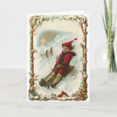 Vintage Kerstmisslee Kaart (Voorkant)