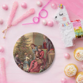 Vintage Kerstmorgen Papieren Bordje (Feest)