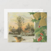 Vintage Kerstmorgen winteromgeving Feestdagenkaart (Voorkant / Achterkant)