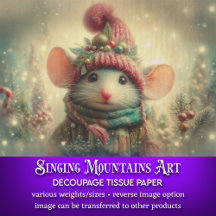 Vintage Kerstmuis in Pet Decoupage