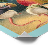 Vintage-kerstmuizen Poster (Hoek)