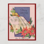 Vintage kerstmuziek aangepaste naam feestdagenkaart (Voorkant)