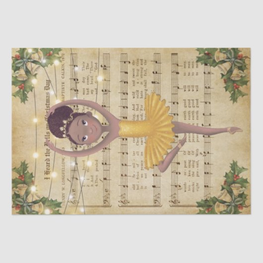 Vintage-kerstmuziek en Ballerina Tissuepapier (Voorkant)