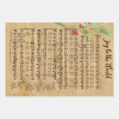 Vintage-kerstmuziek  inpakpapier vel (Voorkant 3)