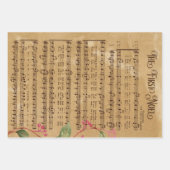 Vintage-kerstmuziek  inpakpapier vel (Voorkant 2)