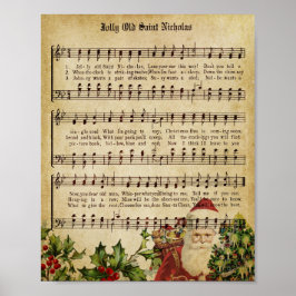 Vintage kerstmuziek — Ontkoppeling afdrukken Poster