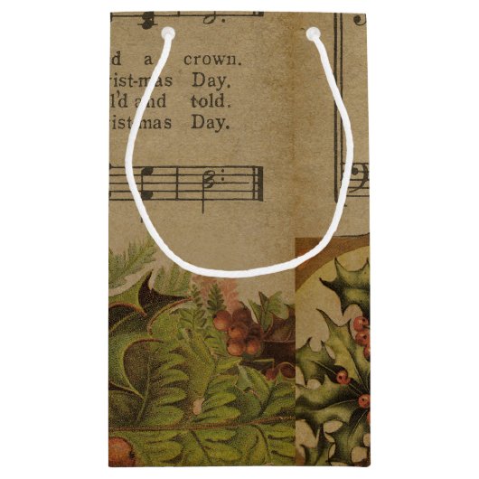 Vintage-kerstmuziekblad Sheet Holiday Klein Cadeauzakje (Achterkant)