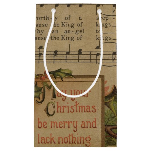 Vintage-kerstmuziekblad Sheet Holiday Klein Cadeauzakje (Voorkant)