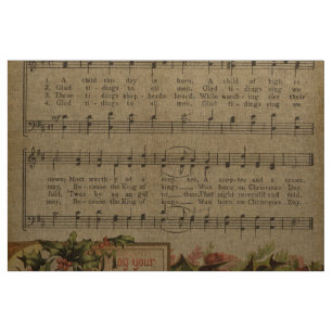 Vintage-kerstmuziekblad Sheet Holiday Stof