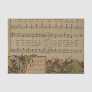 Vintage-kerstmuziekblad Sheet Holiday Tissuepapier