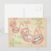 Vintage-kerstmuzieknotities Briefkaart (Voorkant / Achterkant)